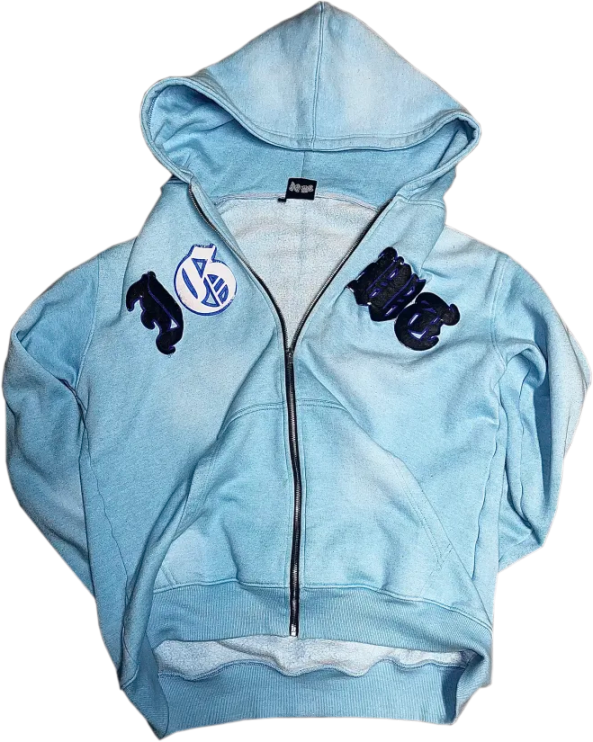 "IGWT" Baby Blue Acid Zip Up
